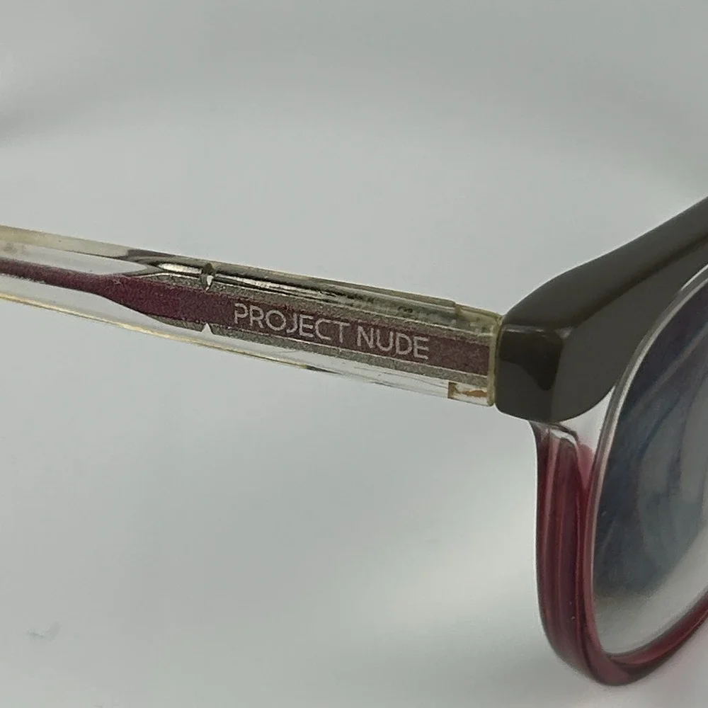 Project Nude Women's Eyeglasses Frame Brown & Red Plastic Full Rim‎ 52-16-140 mm